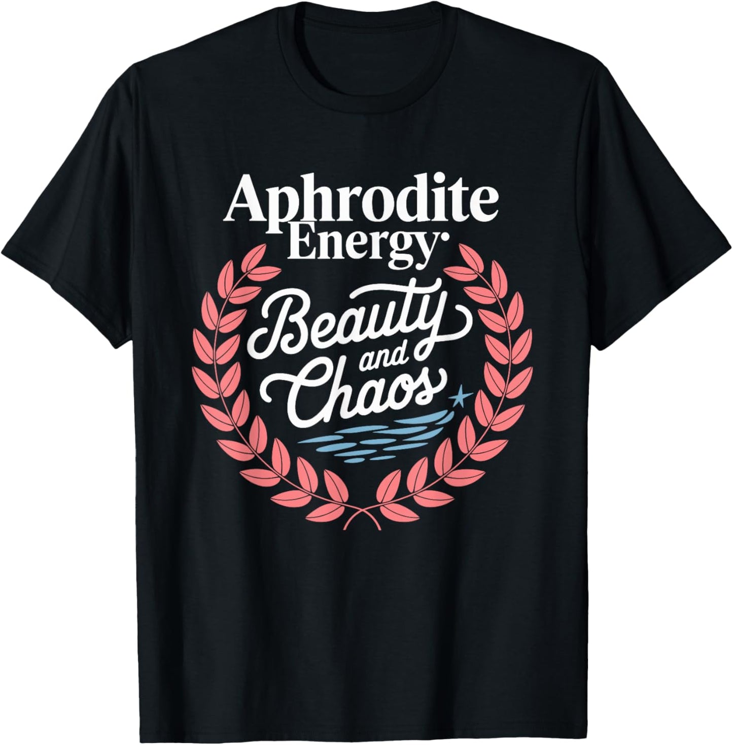 Aphrodite Whimsical Mythology Inspired Artistic Illustration T-Shirt - T-Shirt | Black