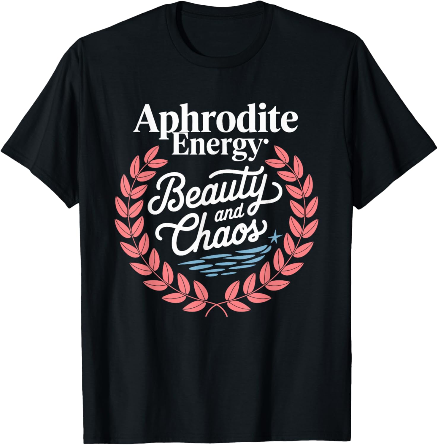 Aphrodite Whimsical Mythology Inspired Artistic Illustration T-Shirt - T-Shirt | Black