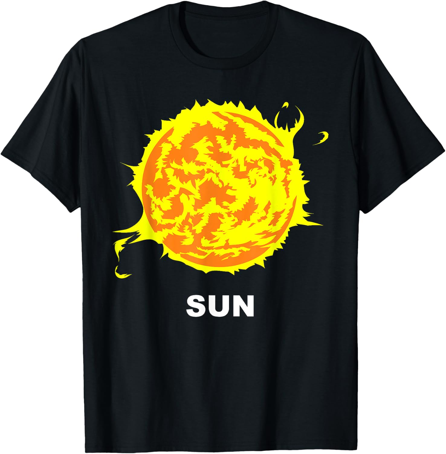 Solar System Group Costumes - Sun Fireball Star Costume T-Shirt - T-Shirt | Black