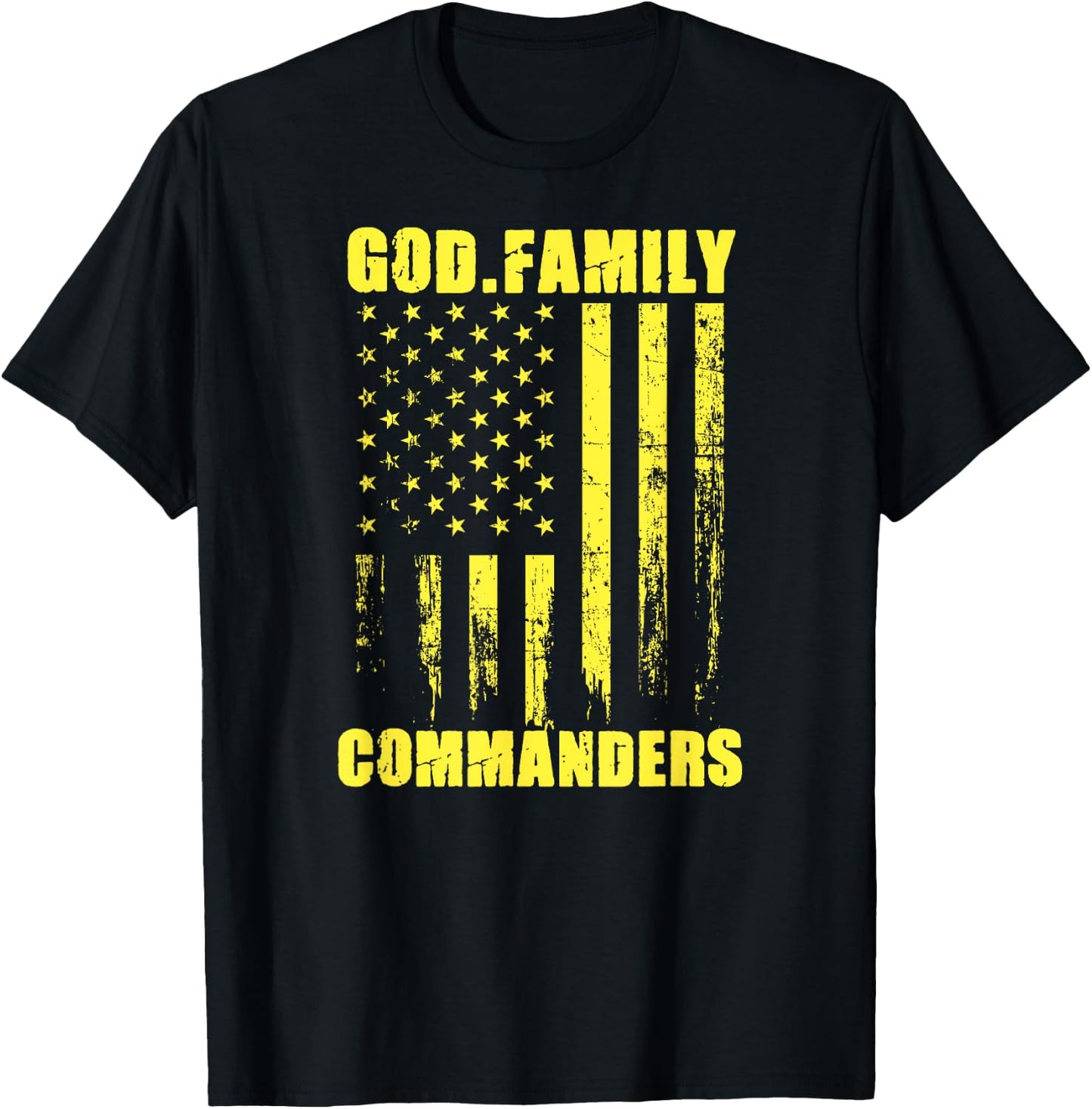 Washington County Commanders God. Family. Vintage USA Flag T-Shirt - T-Shirt | Black