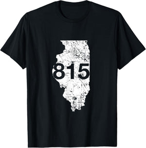 Rockford Joliet Area Code 815 Shirt, Illinois Souvenir Gift T-Shirt - T-Shirt | Black