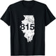 Rockford Joliet Area Code 815 Shirt, Illinois Souvenir Gift T-Shirt - T-Shirt | Black