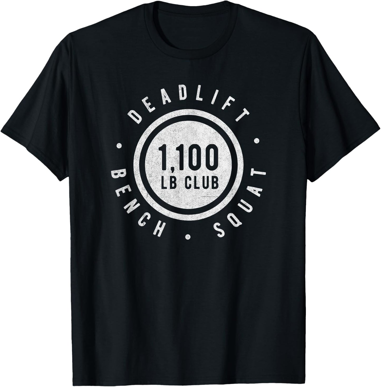 1,100lb Club Powerlifting Gym Elite Strength Workout Novelty T-Shirt - T-Shirt | Black
