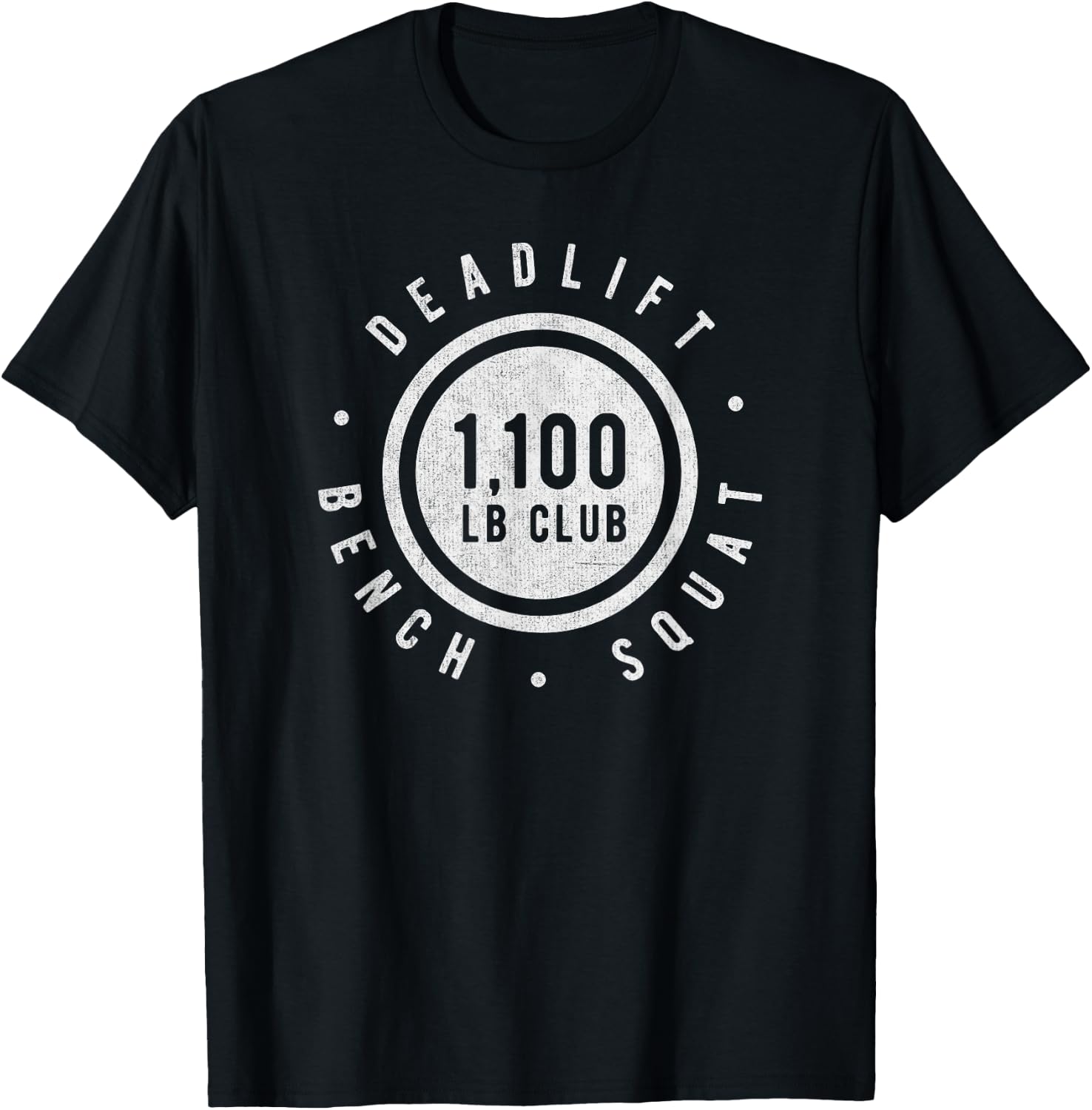 1,100lb Club Powerlifting Gym Elite Strength Workout Novelty T-Shirt - T-Shirt | Black