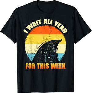 I Wait All Year For This Week Shirts Funny Shark T-Shirt - T-Shirt | Black