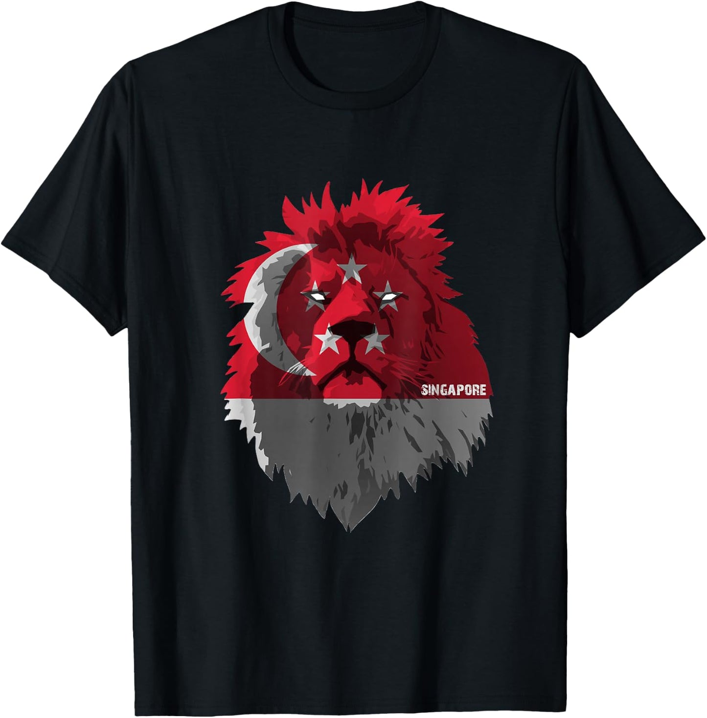 Soccer team Singapore national pride Lion Flag T shirt T-Shirt - T-Shirt | Black
