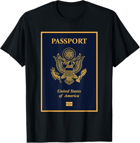 USA,American,USA passport,USA flag. T-Shirt - T-Shirt | Black
