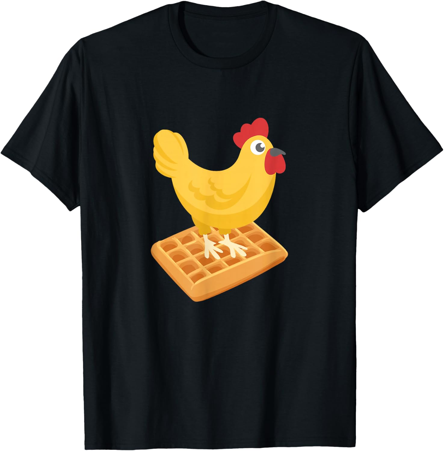 Chicken & Waffles Funny Breakfast T-Shirt - T-Shirt | Black