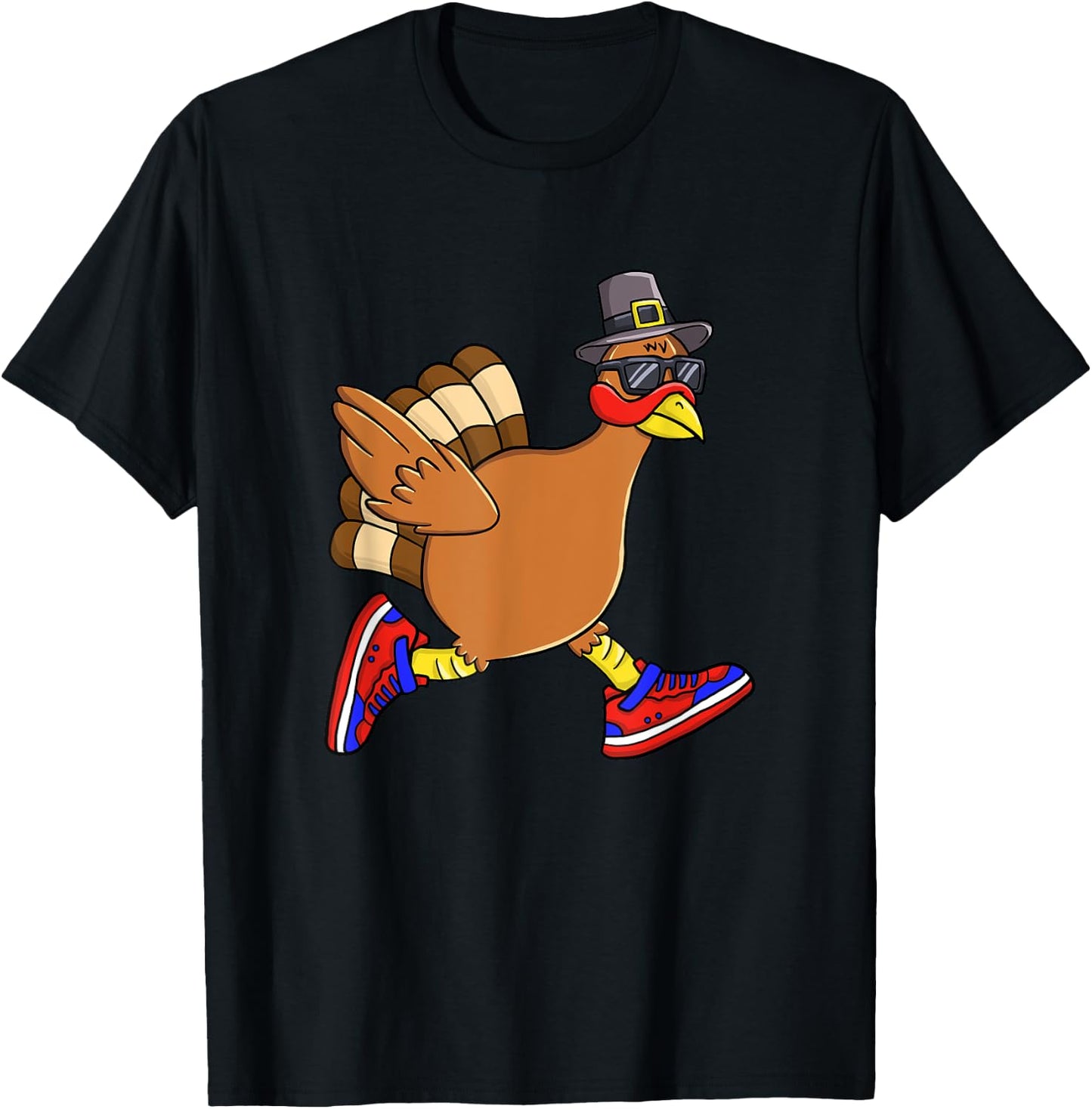 Turkey Trot Funny Thanksgiving Day Running 5K Pilgrim Gift T-Shirt - T-Shirt | Black