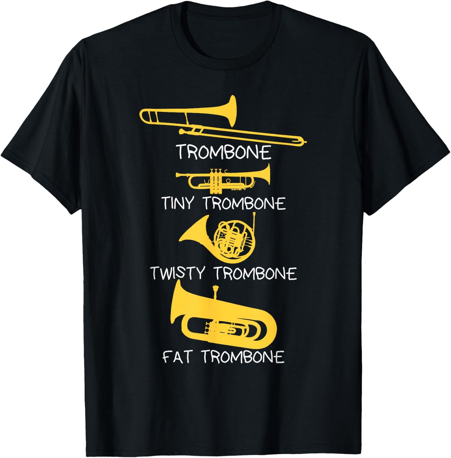 Funny Types of Trombone Player , Marching Jazz Band T-Shirt - T-Shirt | Black