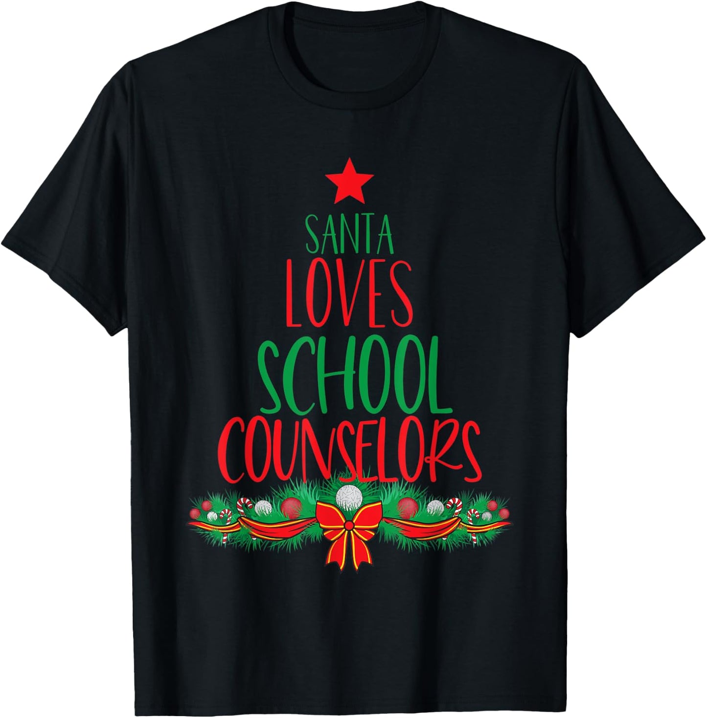 School Counselor Christmas Shirt Funny Appreciation Gift T-Shirt - T-Shirt | Black