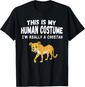 This Is My Human Costume I'm Really a Cheetah Shirt T-Shirt - T-Shirt | Black