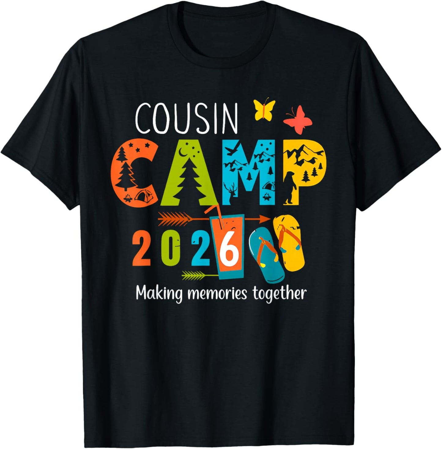 Summer Vacation Cousin Camp 2026 Making Memories Together T-Shirt - T-Shirt | Black