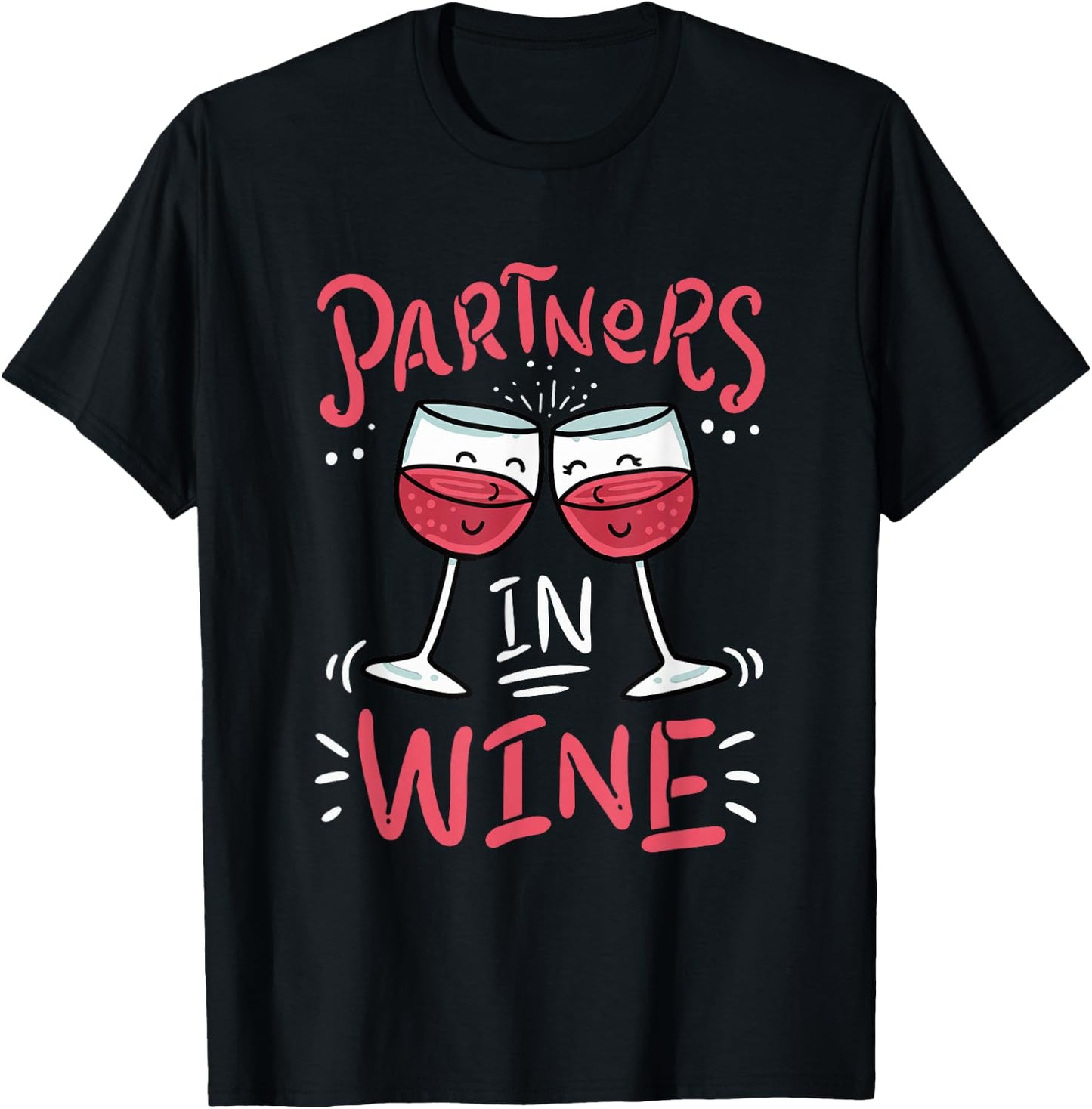 Partners in Wine, Funny Drinking T-Shirt - T-Shirt | Black
