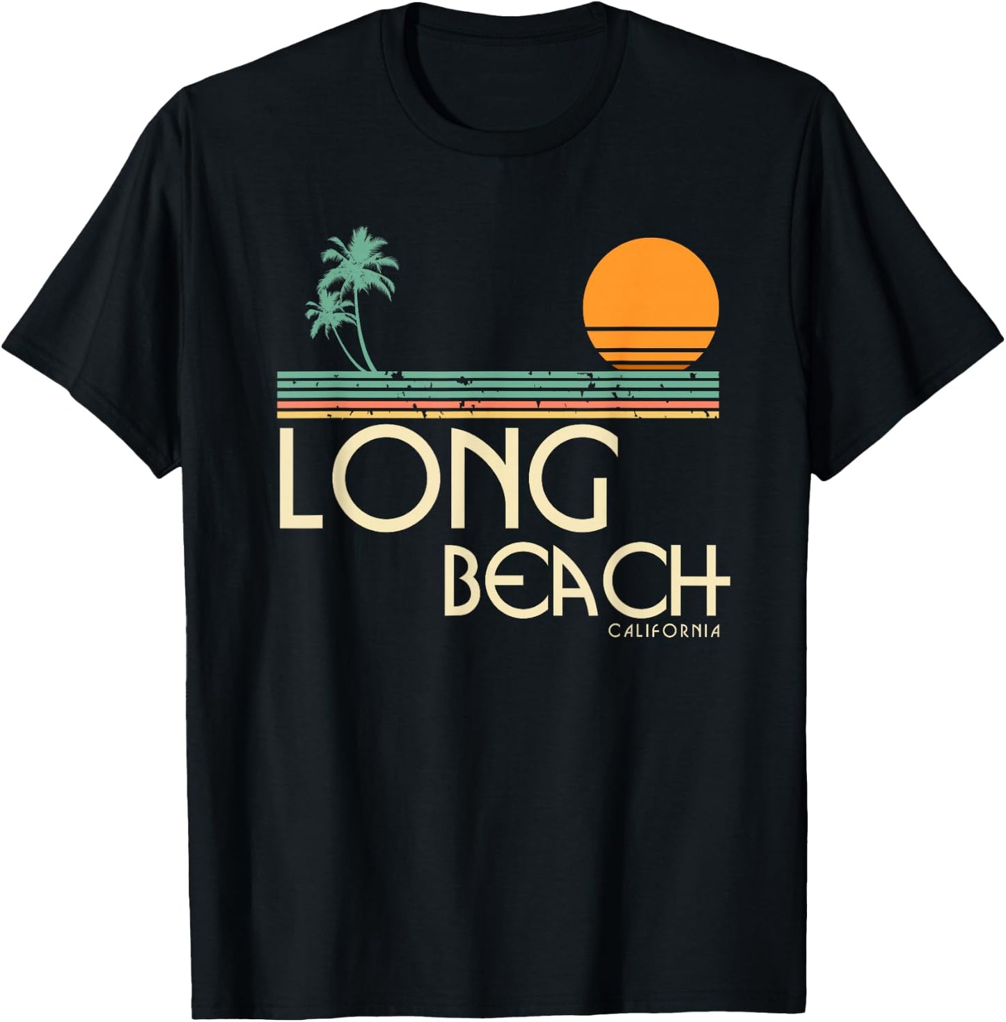 Vintage Long Beach California T-Shirt - T-Shirt | Black