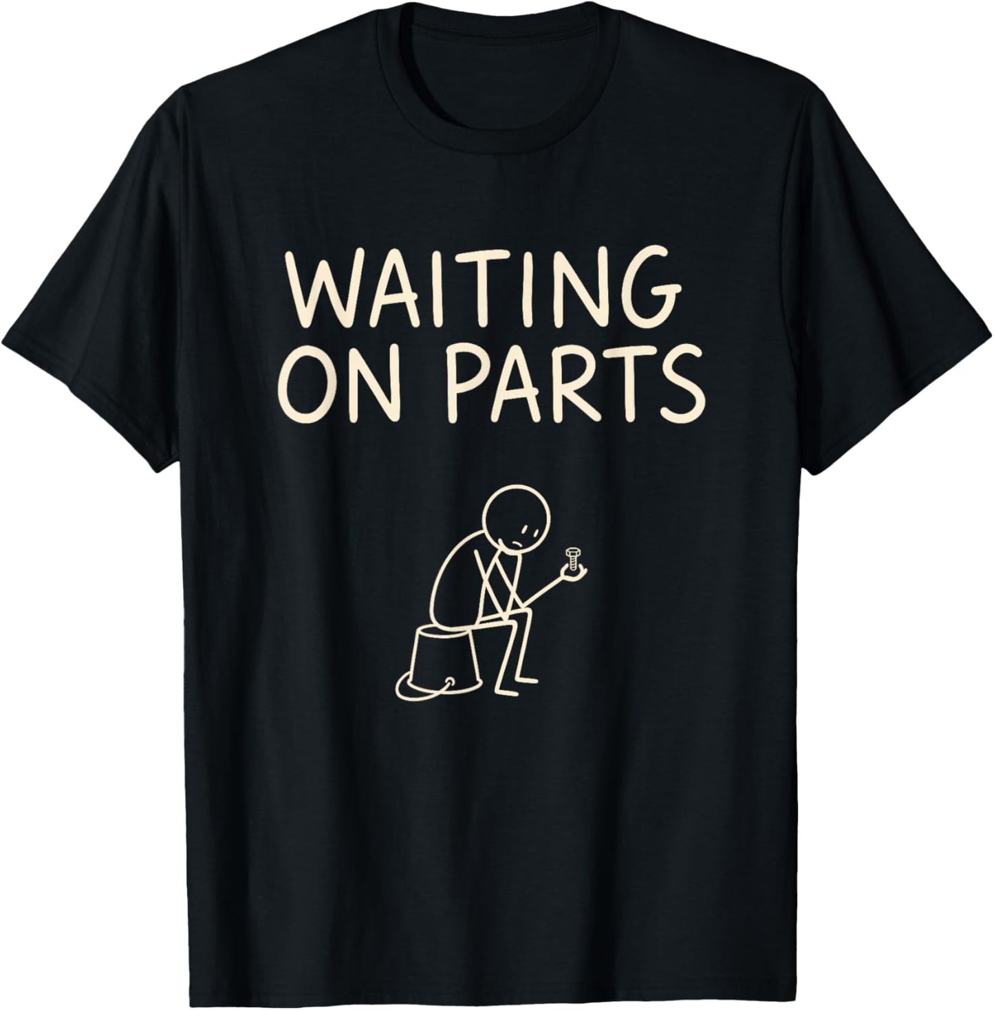 Mechanic Men Auto Repair Waiting on Parts Car Technician T-Shirt - T-Shirt | Black