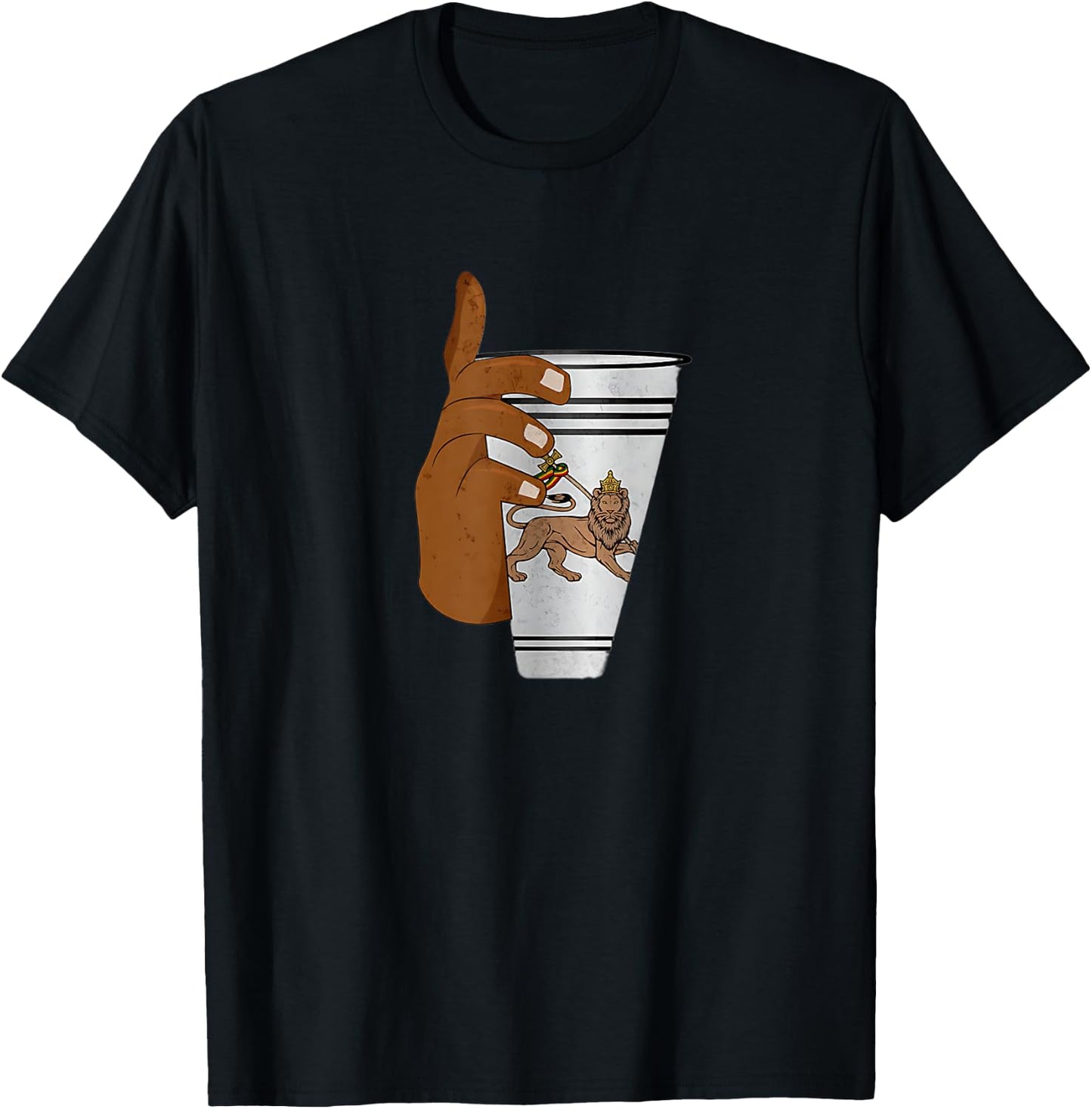 Ethiopian Menelik cup Tela Gesho T-Shirt - T-Shirt | Black