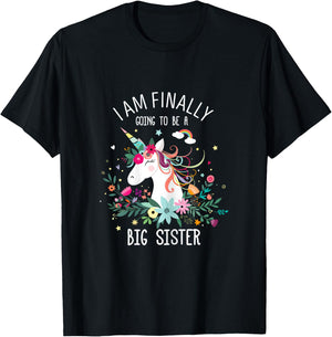 I Am Finally Going To Be a Big Sister For Baby Shower T-Shirt - T-Shirt | Black