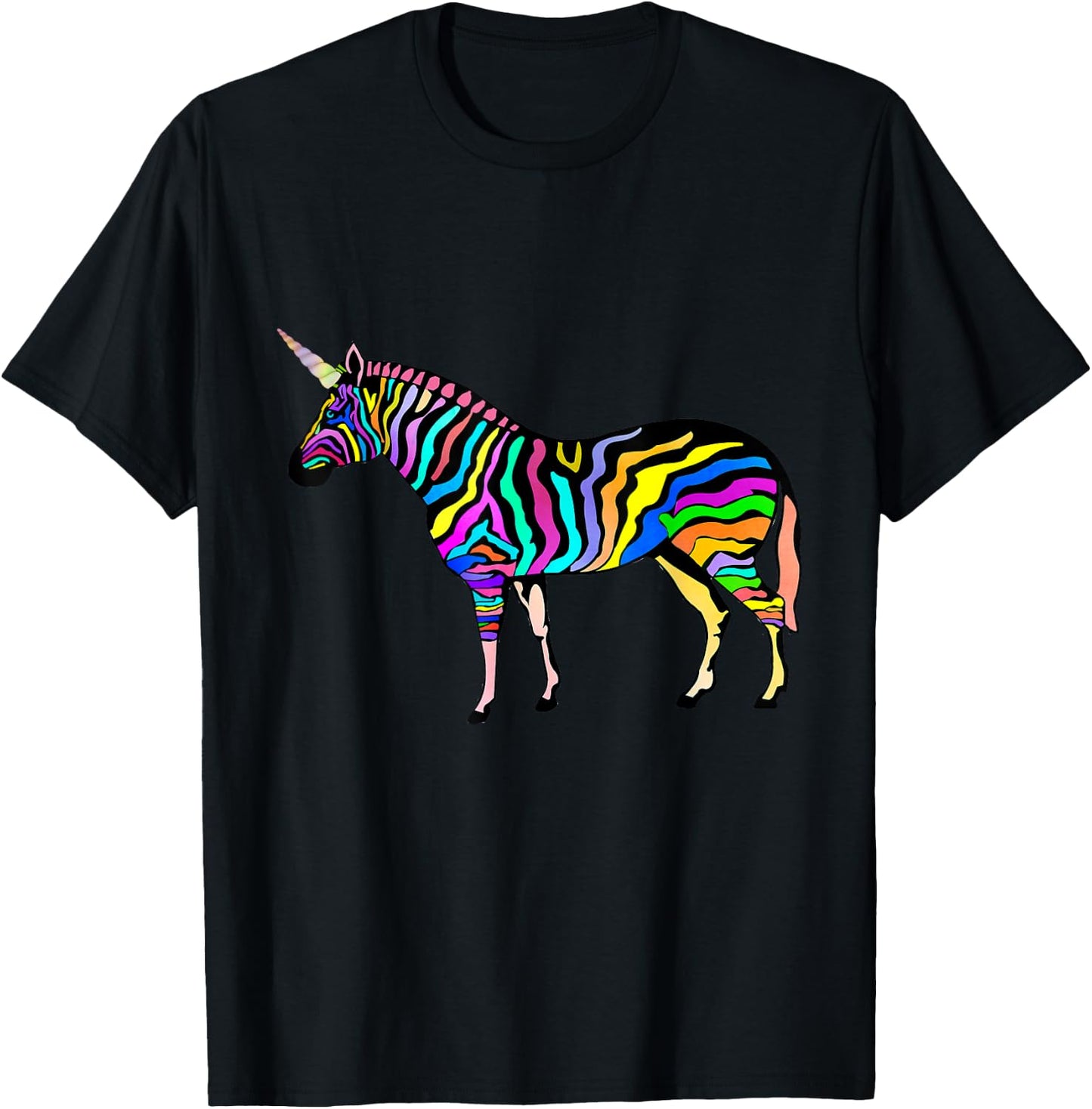 Funny Rainbow Zebra Unicorn T Shirt | Zebracorn Youth T-Shirt - T-Shirt | Black