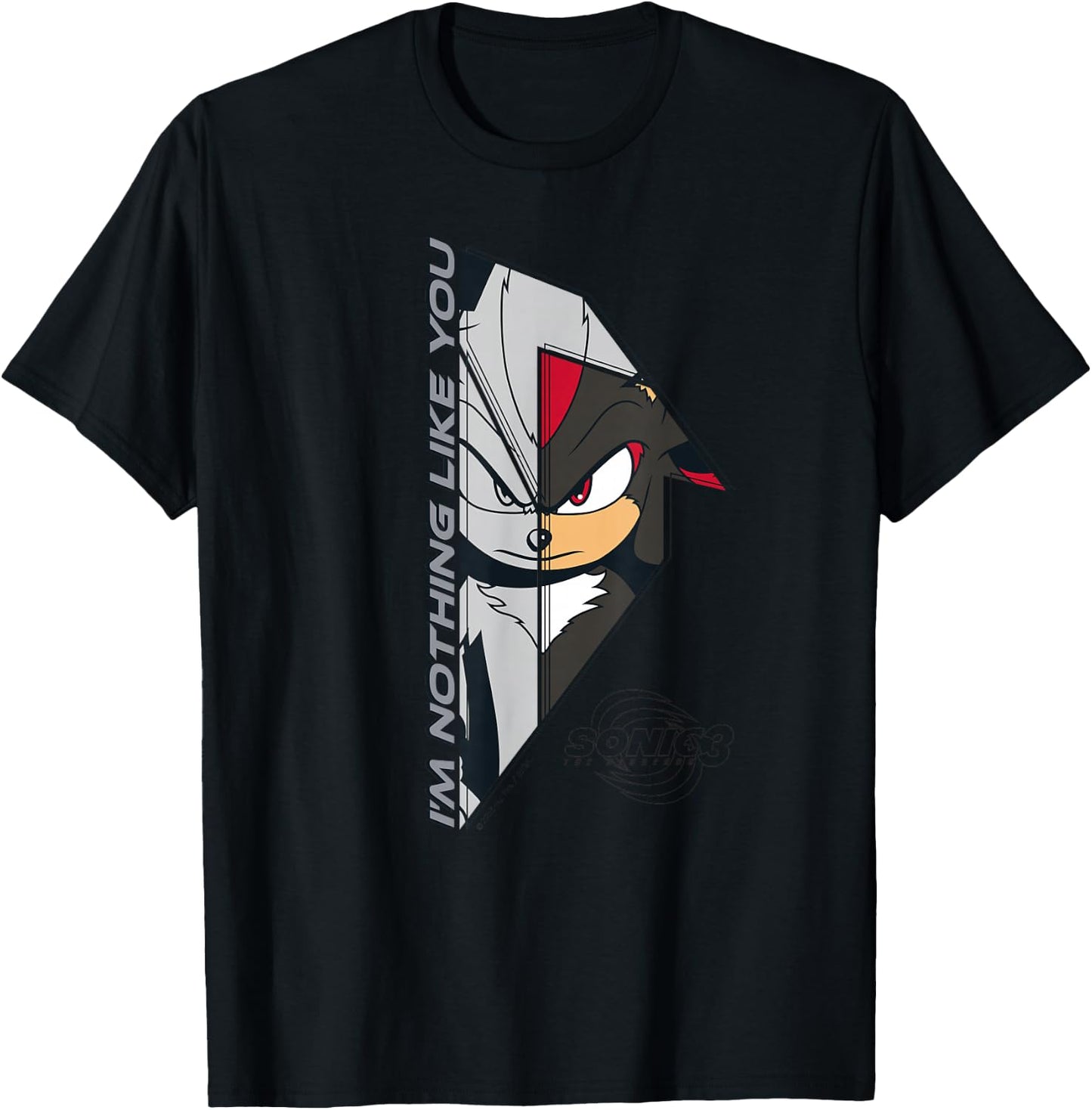 Sonic The Hedgehog 3 - Shadow I'm Nothing Like You T-Shirt - T-Shirt | Black
