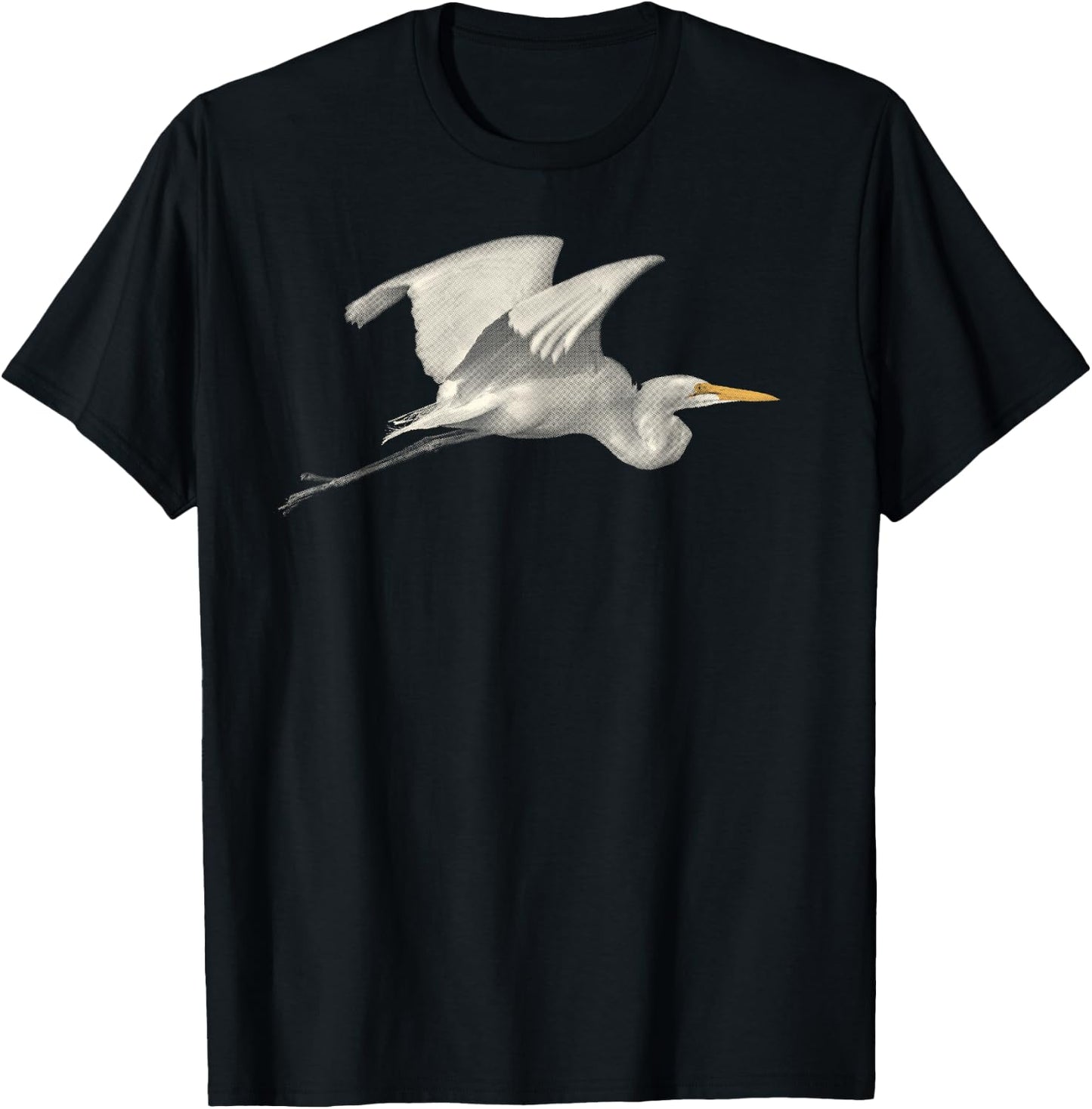 Great Egret in Flight for Bird Lovers T-Shirt - T-Shirt | Black