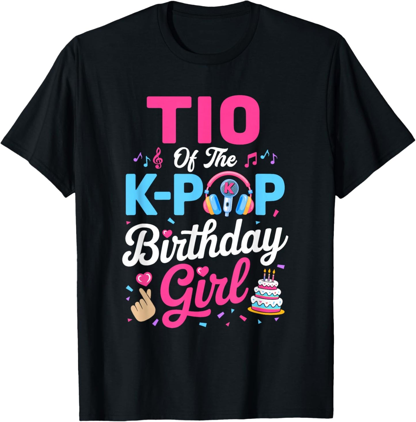 TIO of The K-Pop Birthday Girl Korean Music Family T-Shirt - T-Shirt | Black