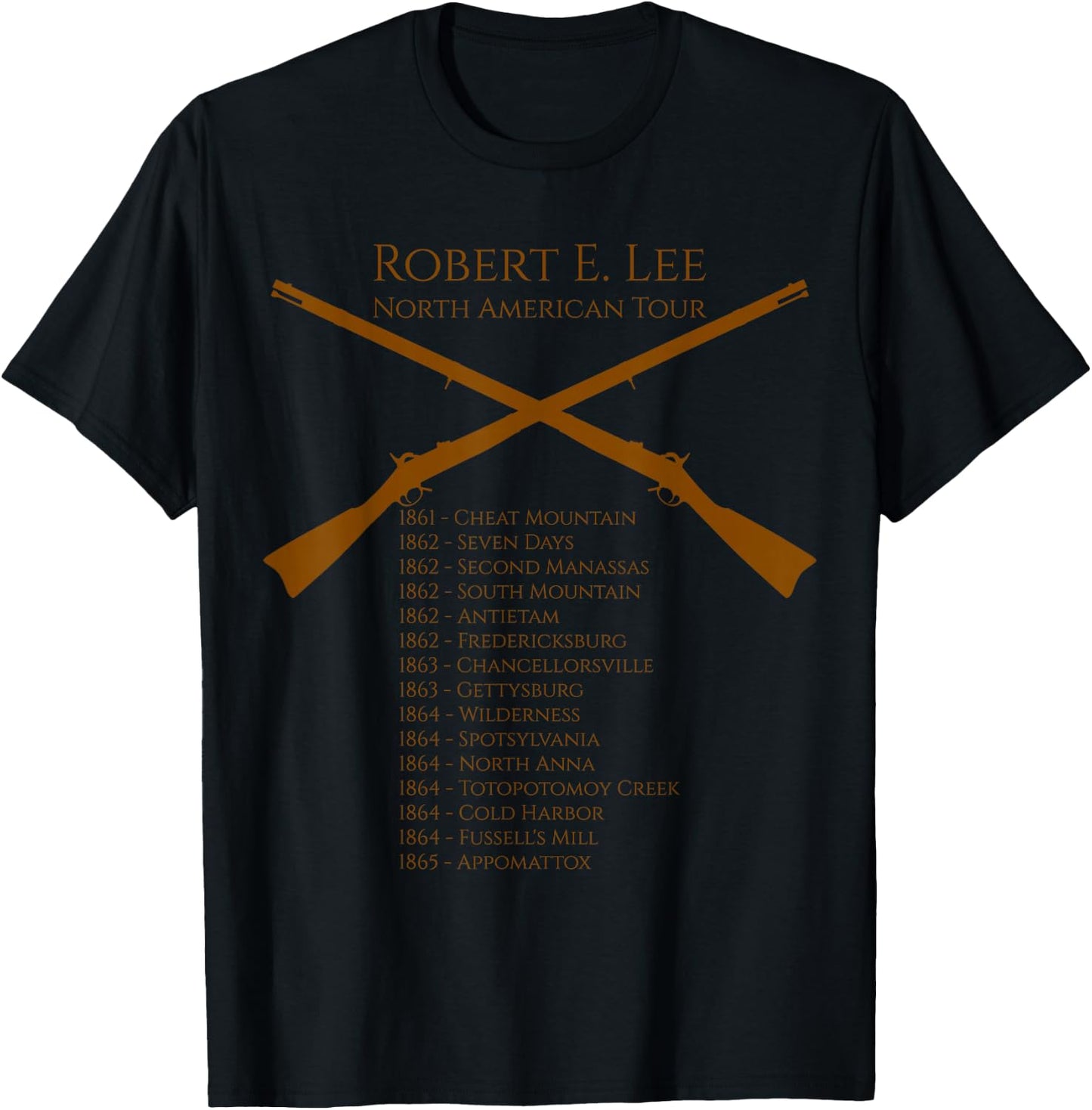 Civil War Shirt Shirt Robert E. Lee North American Tour T-Shirt - T-Shirt | Black