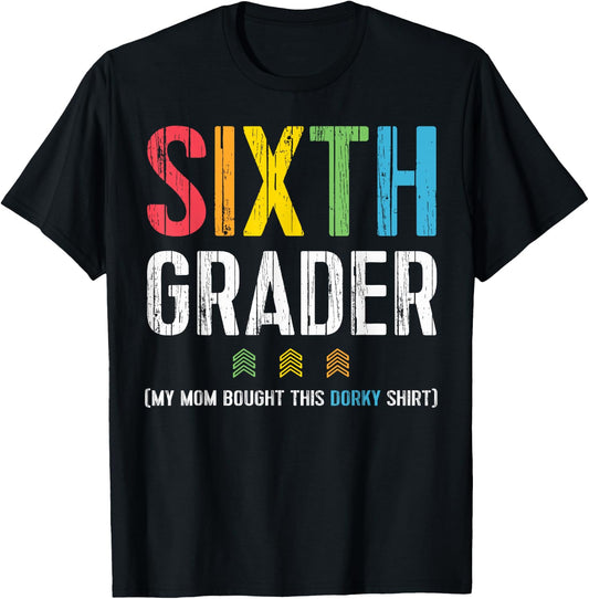 Cute First Day Of School Picture Shirt 6th Grade T-Shirt - T-Shirt | Black