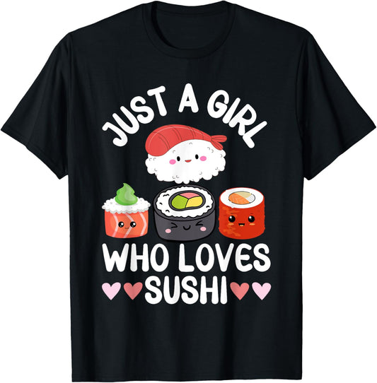 Cool Sushi Teen Girls Sushi Lovers Japanese Food T-Shirt - T-Shirt | Black