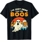 Just Here For Boos Retro Ghost Drink Beer Halloween Costume T-Shirt - T-Shirt | Black