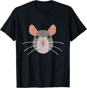 Cute Mouse Face Easy Halloween Costume Adults Kids T-Shirt - T-Shirt | Black