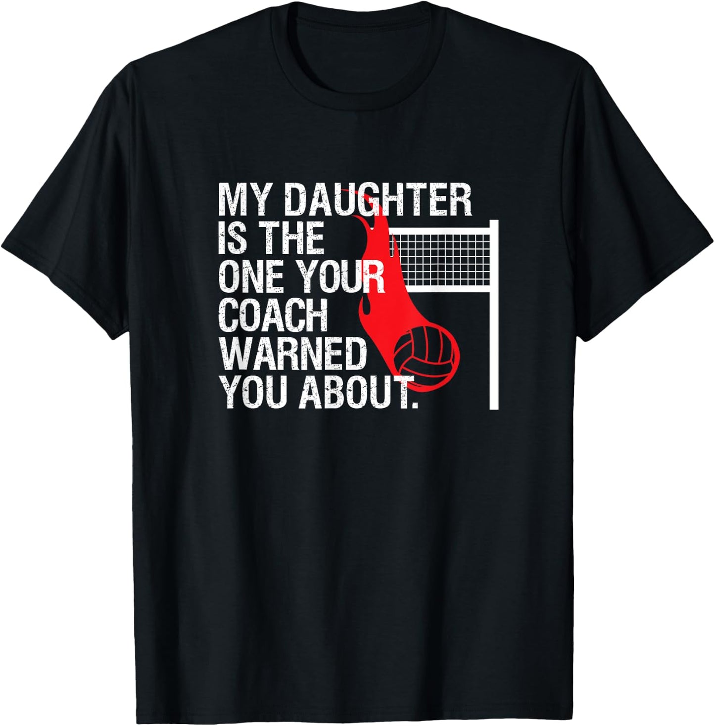Funny Volleyball Mom Dad Parent Shirt Gift, Daughter Player T-Shirt - T-Shirt | Black