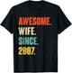 19th Wedding Anniversary - Awesome Wife Since 2007 T-Shirt - T-Shirt | Black