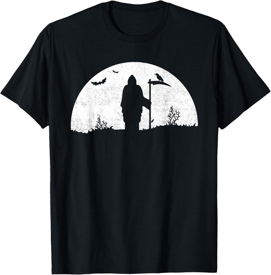 Death Grim Reaper Graphic T Shirt Distressed Vintage Look T-Shirt - T-Shirt | Black