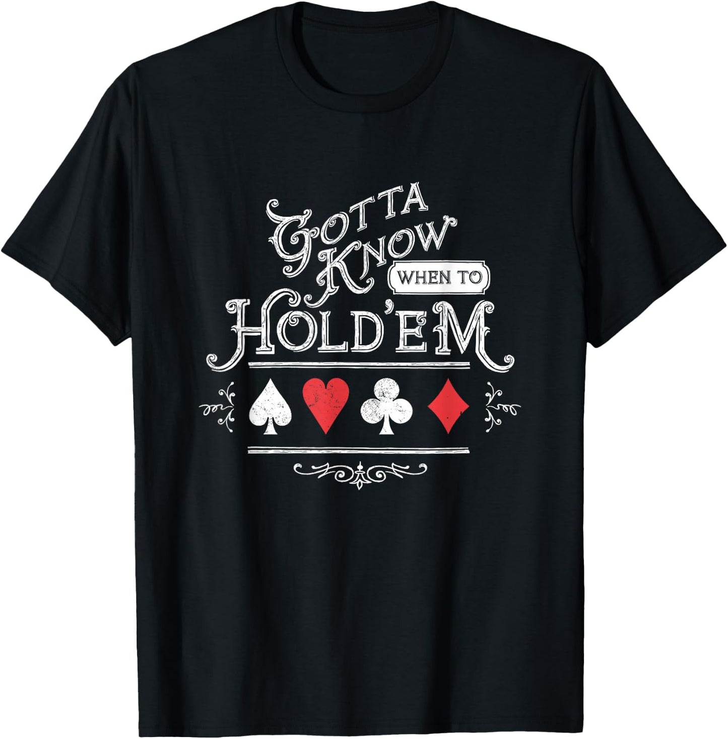 Gotta Know When To Hold'em Texas Poker T-Shirt - T-Shirt | Black