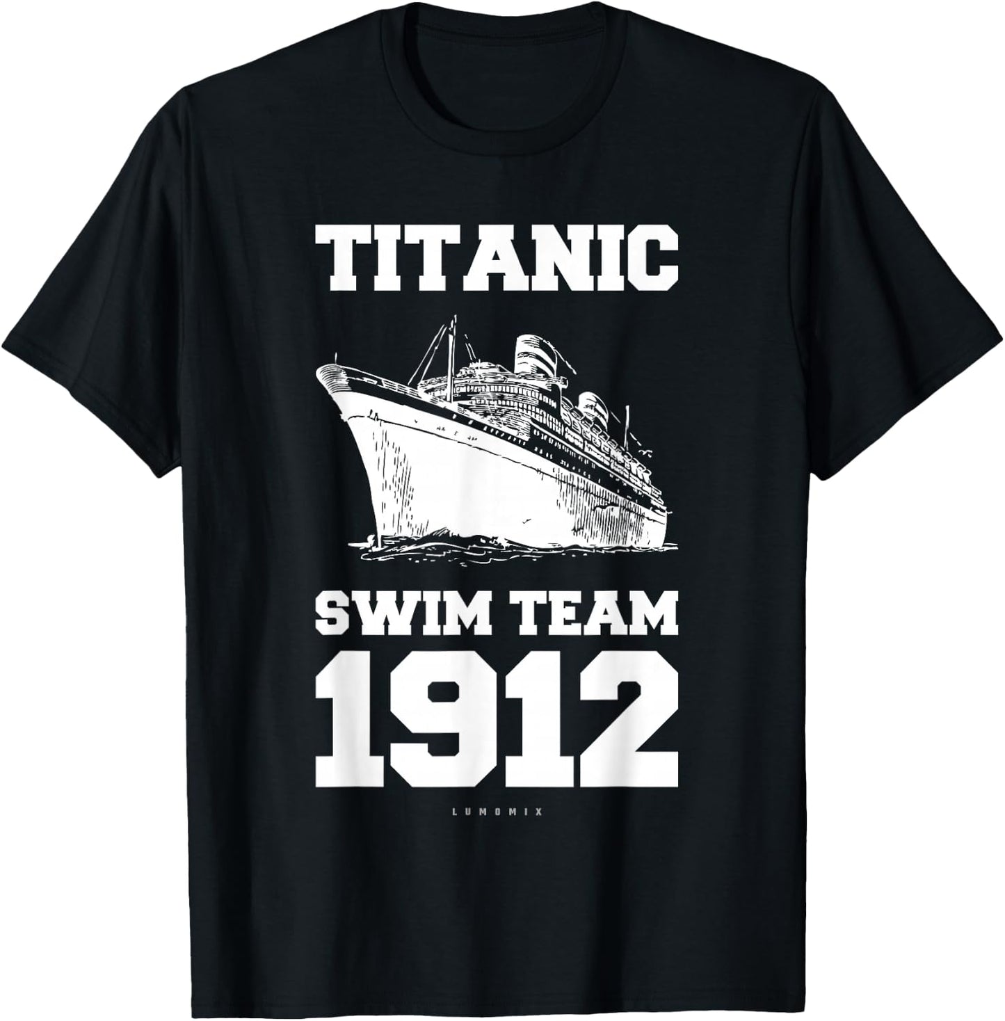 TITANIC 1912 Swim Team, Funny Retro Nautical Cruise T-Shirt - T-Shirt | Black