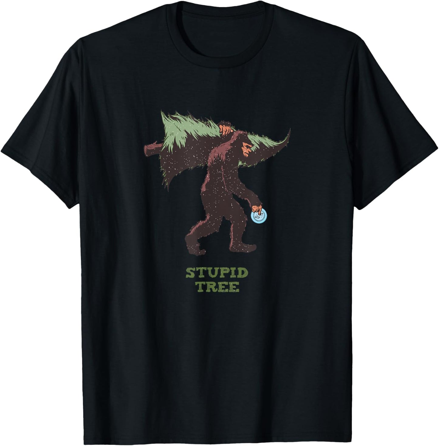 Bigfoot - Disc Golf - Stupid Tree T-Shirt - T-Shirt | Black
