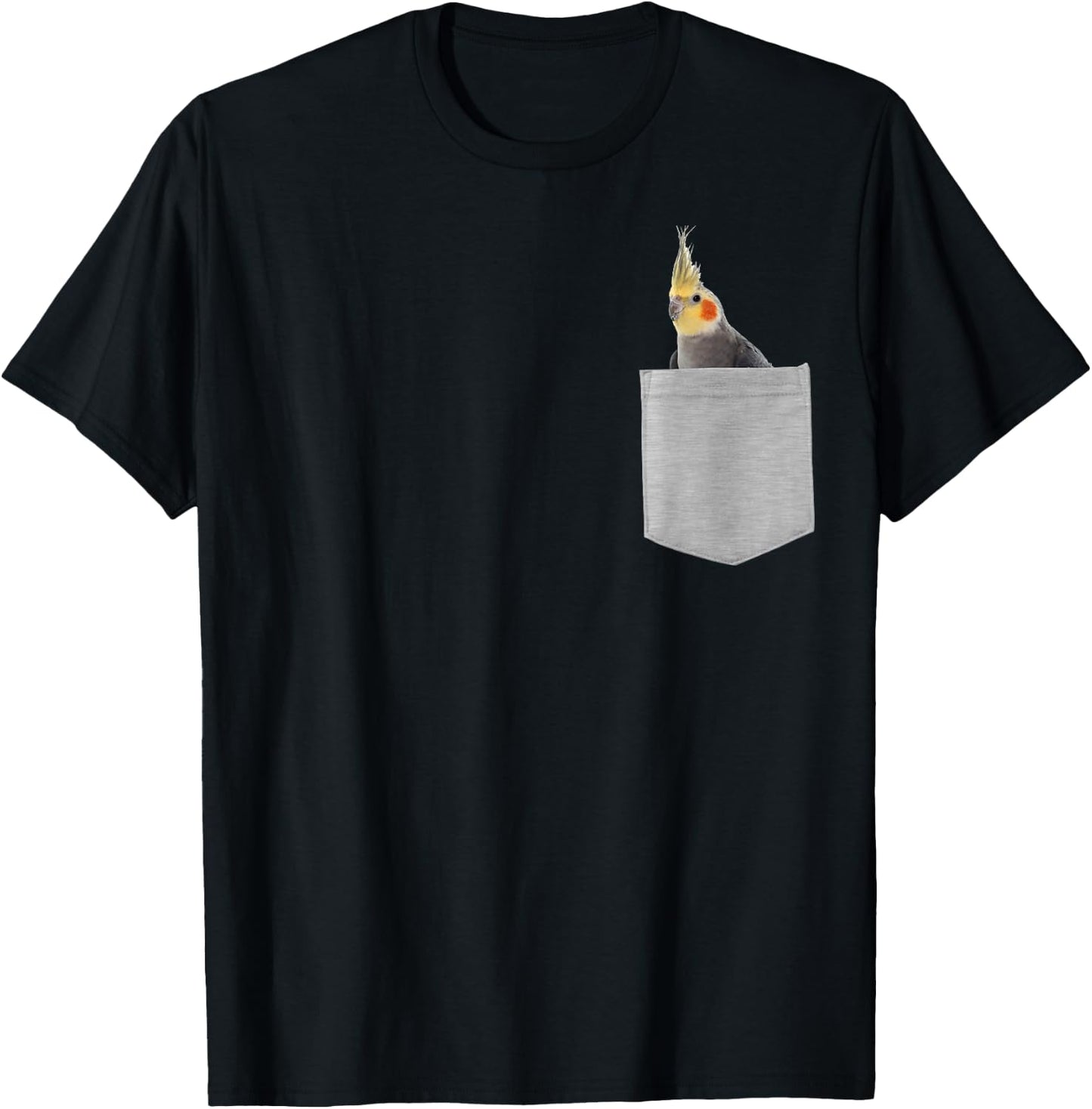 Animal in Your Pocket Cockatiel Bird T-Shirt - T-Shirt | Black