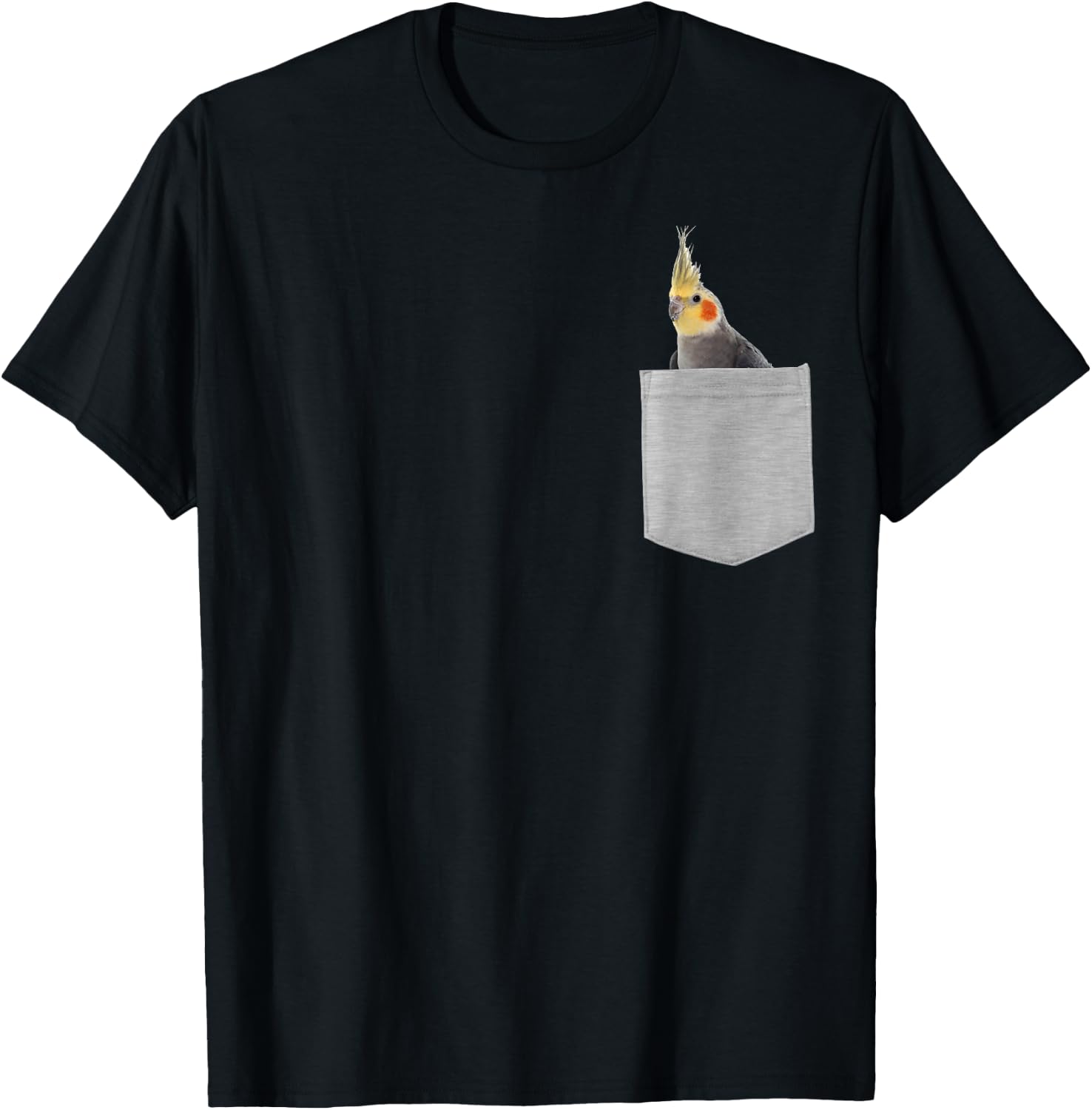 Animal in Your Pocket Cockatiel Bird T-Shirt - T-Shirt | Black