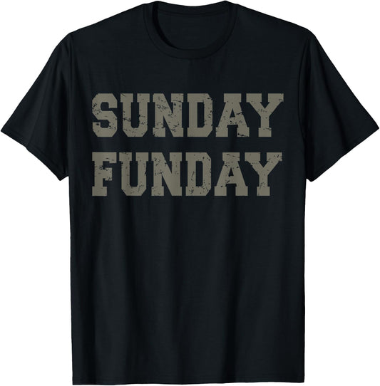 Sunday Funday Design - Sunday Funday Football Game Day T-Shirt - T-Shirt | Black