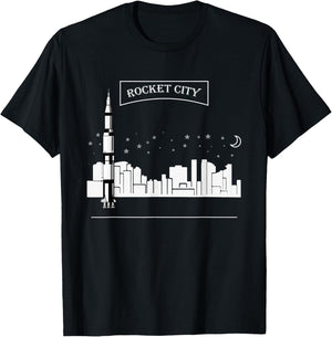 Rocket City Shirt Alabama Huntsville Space Moon Aerospace T-Shirt - T-Shirt | Black