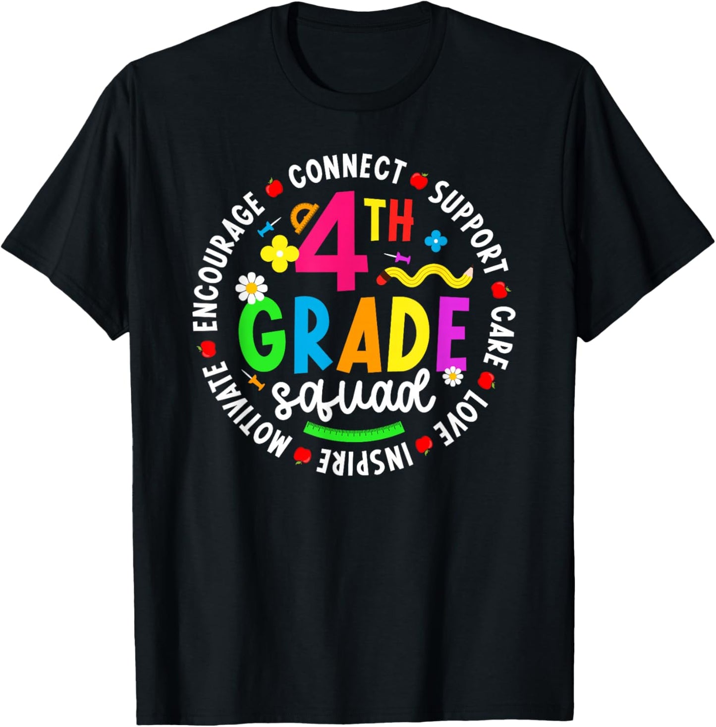 4th Grade Squad Appreciation Circle 4th Grade Teacher T-Shirt - T-Shirt | Black
