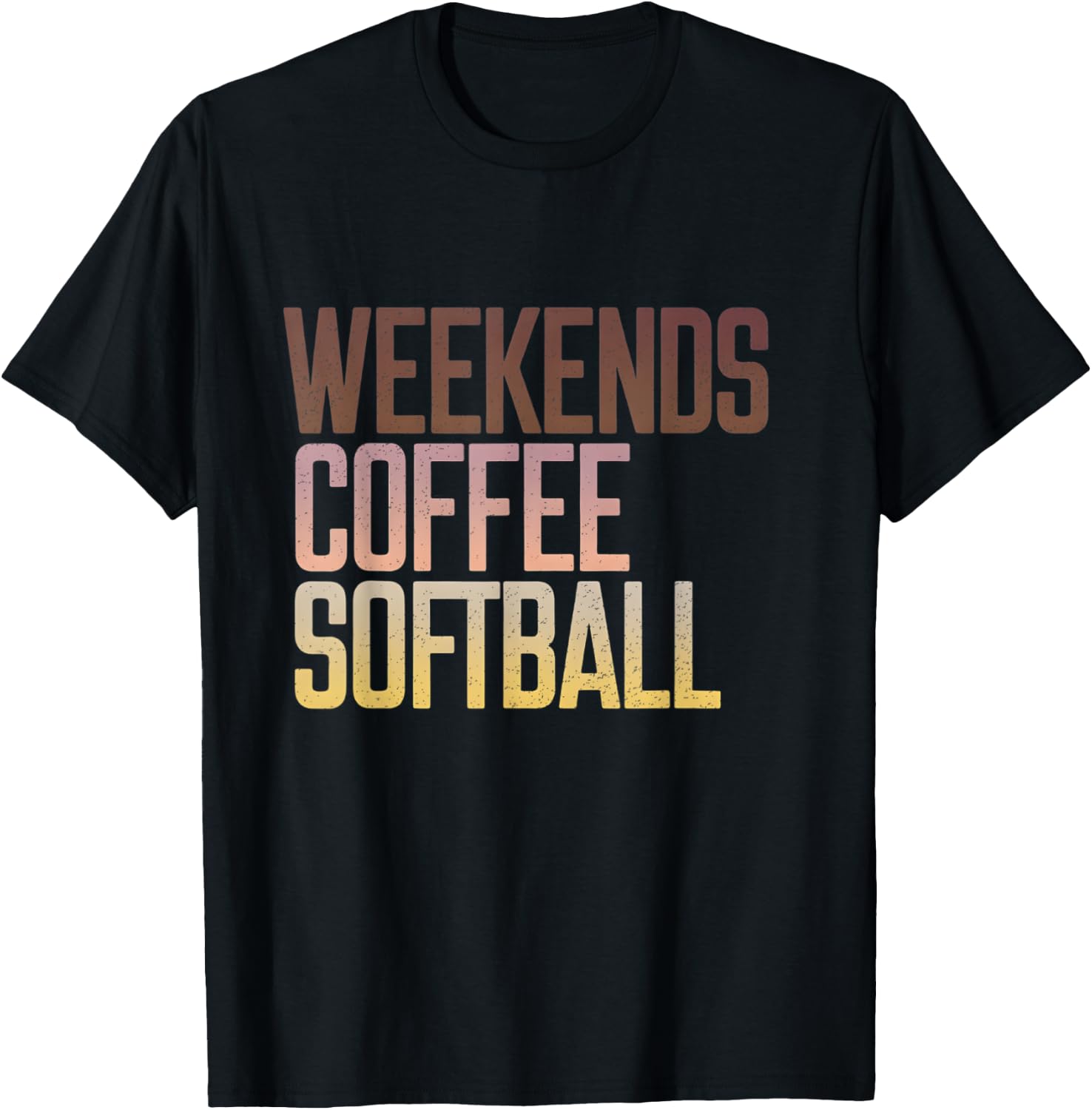 Retro Weekends Coffee And Softball Funny Softball Mama T-Shirt - T-Shirt | Black