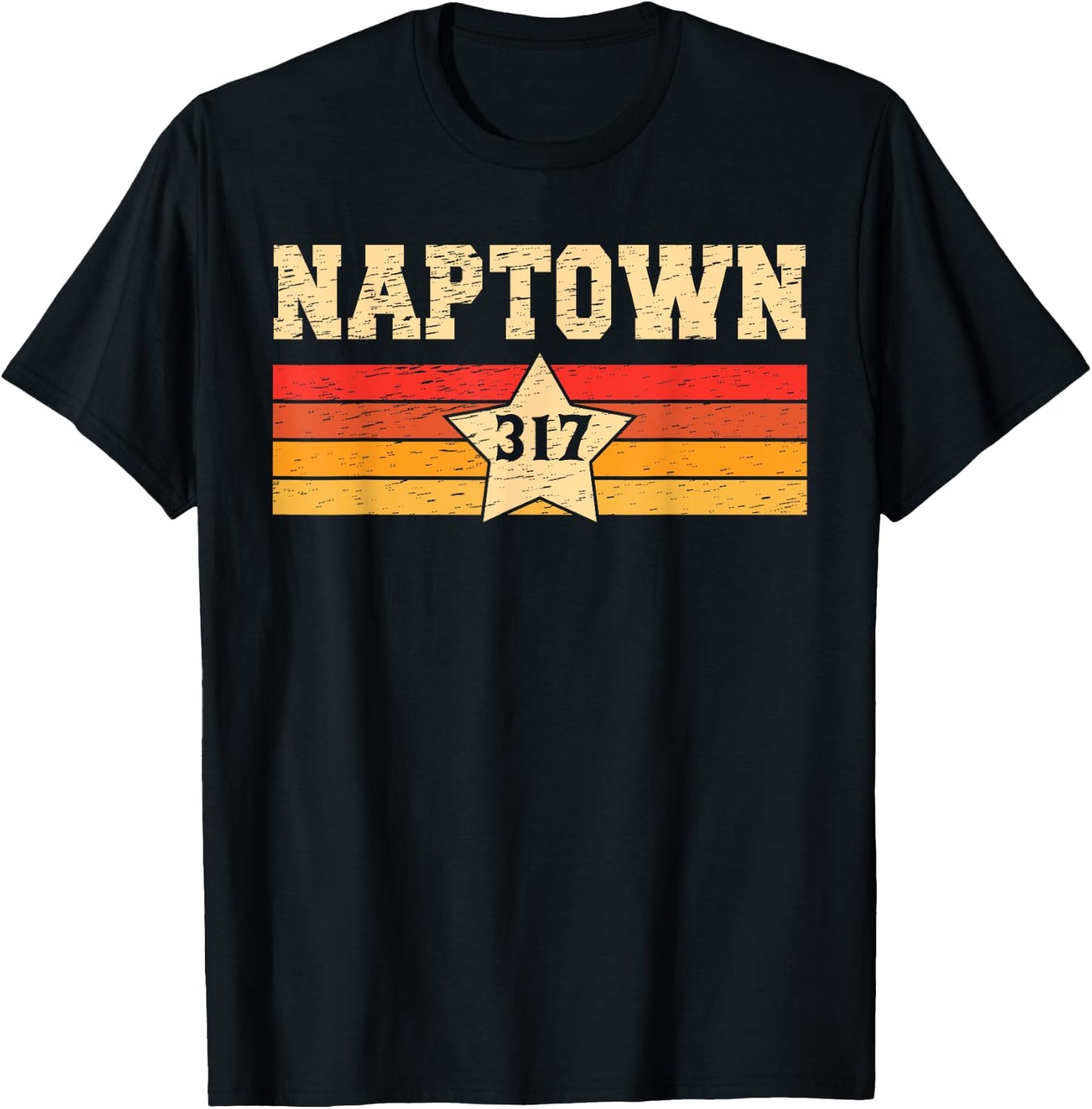 Naptown 317 Retro Vintage Shirt Gift Men Women Kids T-Shirt - T-Shirt | Black