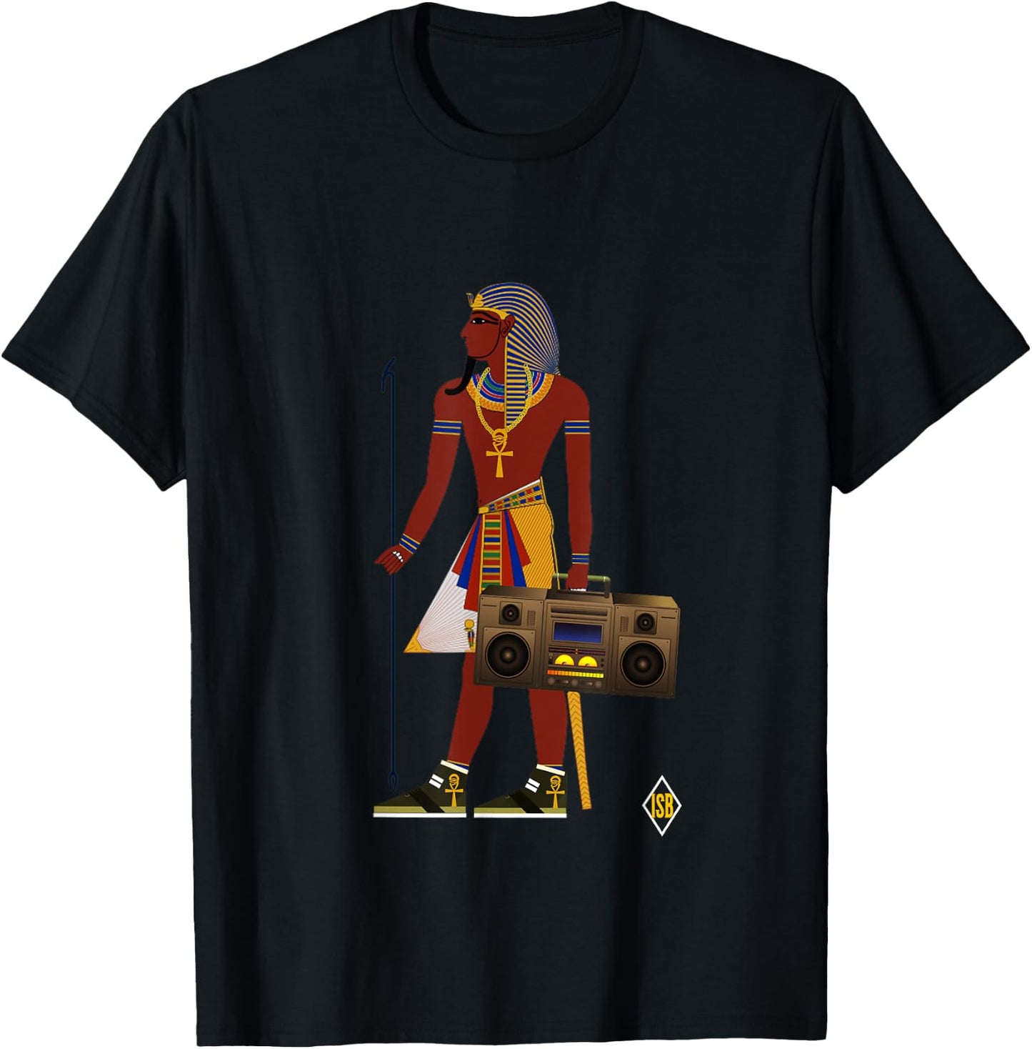 Boombox Retro EGYPT 80's Music T-Shirt - T-Shirt | Black