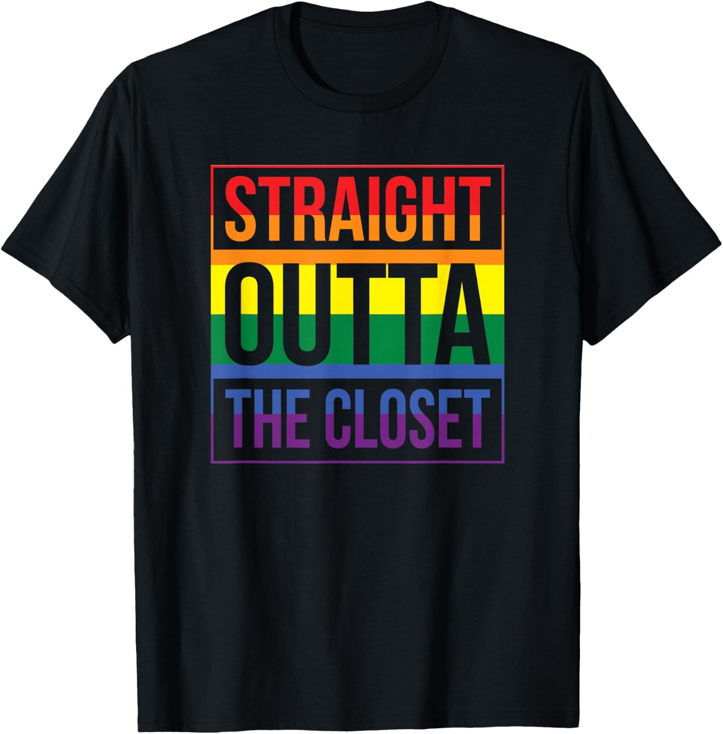 Straight Outta the Closet Pride T-Shirt - T-Shirt | Black