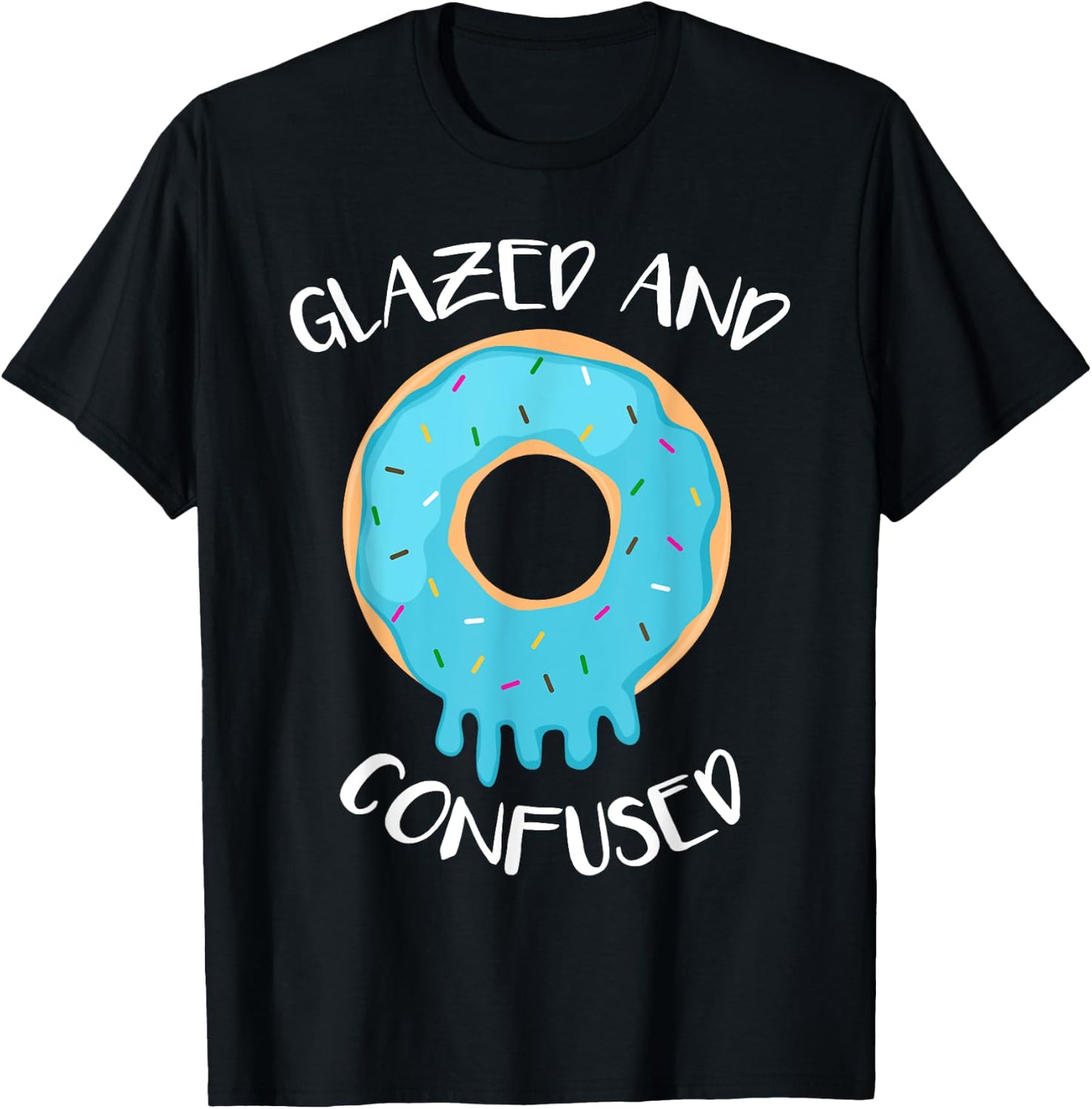 Funny Donut Shirt Glazed And Confused T-Shirt - T-Shirt | Black