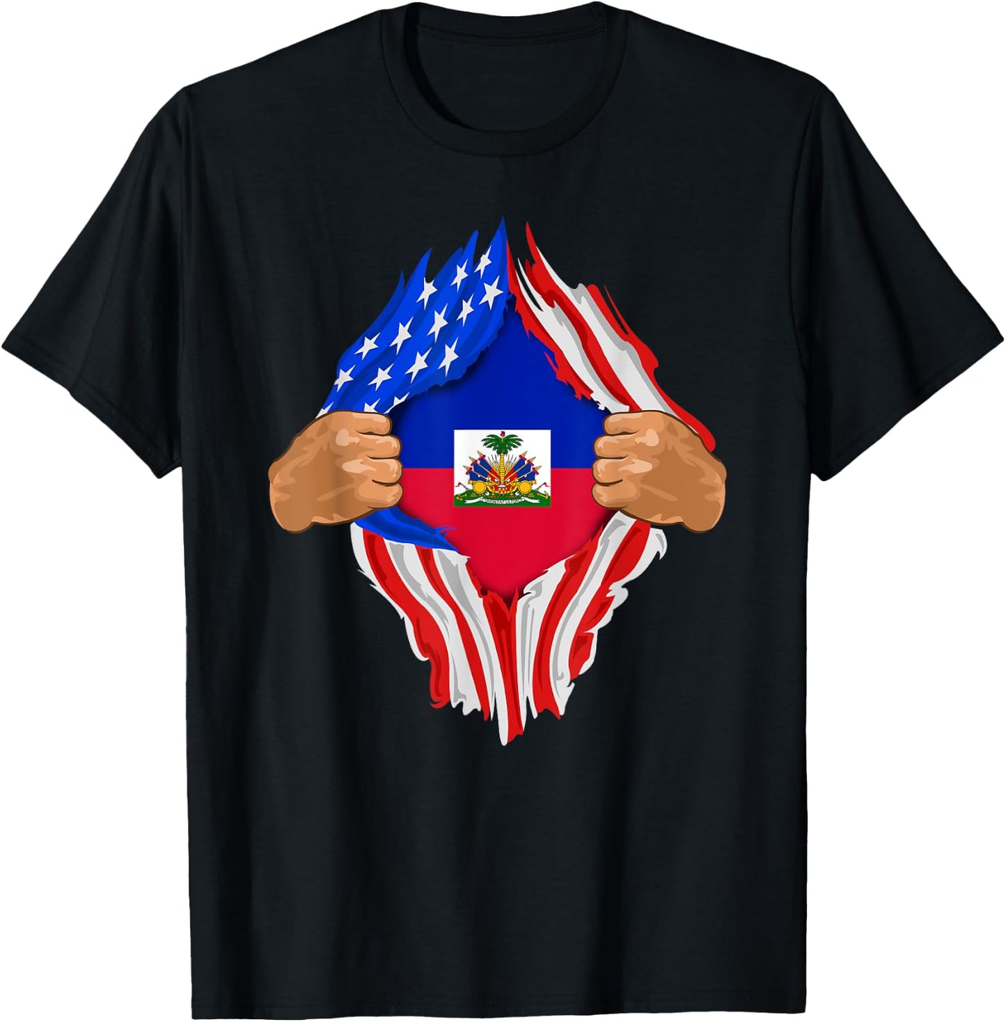 Haitian Blood Inside Me | Haiti Flag Gift T-Shirt - T-Shirt | Black