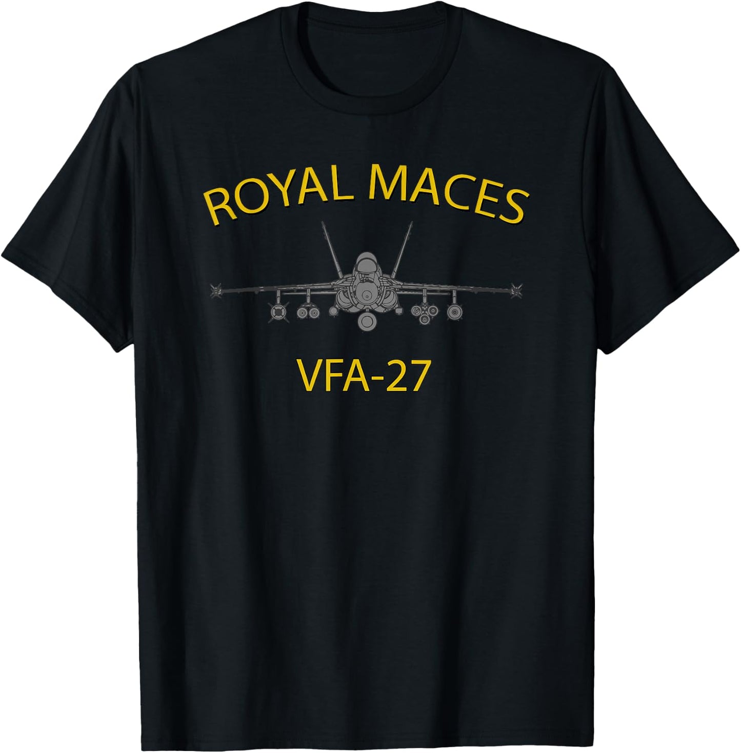 VFA-27 Royal Maces Strike Fighter Squadron F-18 Super Hornet T-Shirt - T-Shirt | Black
