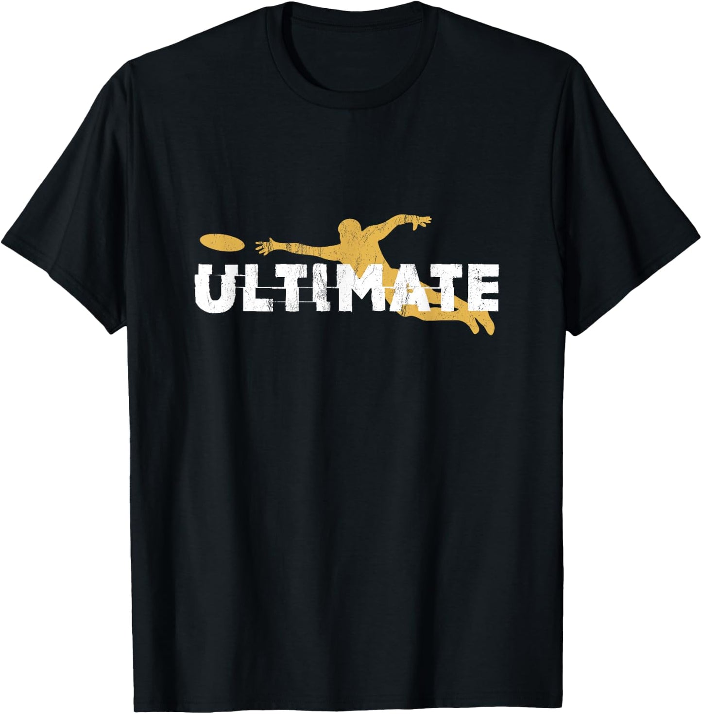 Ultimate Frisbee Silhouettes Distressed T-Shirt - T-Shirt | Black